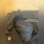 ZARA women Navy With Embroidered Detachable Collar Blazer Size Small Photo 5