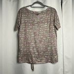 Deletta  from Anthropologie Floral Striped Side Tie Top Small Photo 2