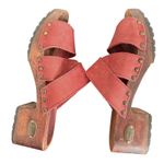 Candie's  Wood Platform Chunky Block Heel Sandals Womens‎ 6 Slides Lug BOHO Hippie Photo 11