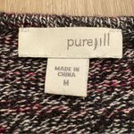 Pure Jill Marled Knit Sweater Red Black White Wool Cashmere Asymmetrical Medium Photo 5