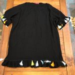 Elaine Turner  Free w/swim purchase Black Swim Coverup 💯 Cotton w/ tassels S Photo 0