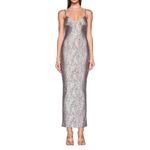 I am gia I.AM.GIA Maxi Dress Croc Ginny Size S Silver Maroon Red Photo 5