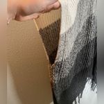 American Eagle Sweater Knit Shrug with Tassels Neutral Color Block One Size Photo 3