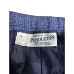 Pendleton Plaid Virgin Wool Pants Size 6 Women’s Blue Fully Lined Pleated Photo 4