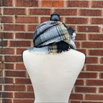 Oversized Plaid Blanket Scarf Black Photo 4