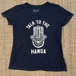 SUB_URBAN RIOT Talk to the Hamsa Short Sleeve T Shirt Small Navy Blue and White Photo 0