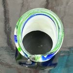 Vintage Blue  Green Swirl Murano Style Glass Dome Ring Size 6.5 Photo 3