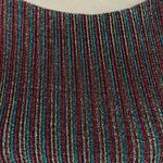 Dee Elly  Metallic Stripe Cutout Back Long Bell Sleeve Maxi Dress Multicolor M Photo 5