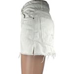 ZARA Women's White High Waisted Cut Off Frayed Raw Hem Denim Jean Shorts Size 4 Photo 1