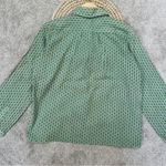 Jujus’ Amuse Women’s Cotton Button Down Shirt Longsleeve Tulip Print Spring L Green Size L Photo 7