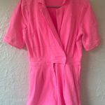 day + moon THE SANTA ROSA ROMPER IN NEON PINK, PUFF SLEEVES, POCKETS; size M Pink Size M Photo 0