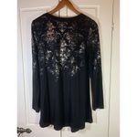 Karen Kane  Tunic‎ Top Womens Medium Black Metallic Holiday Festive Lagenlook Photo 2