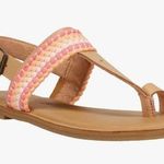 Toms Bree Leather Slingback Ring Toe Sandals w Woven Upper Women’s 9.5 Photo 0