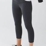 Lululemon Wonder Under Roll Down dark gray cropped leggings size 10 Photo 0
