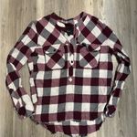 Rails  size small Redding Red Burgundy and white plaid long sleeve button up Photo 5