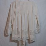 Chelsea and Violet Cream Embroidered Lace Cottage Core Boho Blouse Size L Photo 6