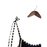 Jigsaw 100% Silk Tie Shoulder Striped Pleated Pockets Resort Wear Dress Womans M Blue Size M Photo 6