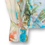 Chico's  Shirt Multicolor Tropical Flower Animal Print Long Sleeve Linen Collared Photo 7