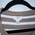 J.Crew New Mushroom & Ivory Stripe Cotton Lady Jacket Cardigan Sweater Size 3X Photo 3