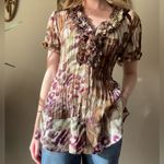 Dress Barn Ruffled Animal Print Blouse Photo 4
