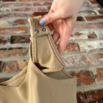 Abercrombie & Fitch Abercrombie Tan Ribbed Henley Sleeveless Bodysuit, XS Photo 7