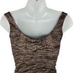 Nicole Miller  Ruched Metallic Brown Midi Dress Sz 0 Photo 6