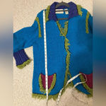 Vintage Design Options Colorblock Button Down Cardigan sweater Bright Medium Pink Photo 12