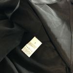 Black Long Sleeve Button Down Shirt Top with Faux Fur Cuffs Women's siize S Photo 3