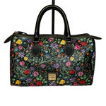 Dooney & Bourke  Black Floral Women's Boston Bag with Rainbow Zipper EUC Photo 1