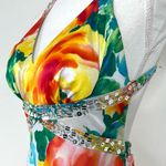 Floral Tropical Prom Gown Yellow Photo 4