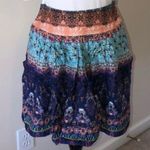 Japna  Tiered Summer Short Skirt Size M Pockets Boho Blue Pink Viscose NEW Photo 0