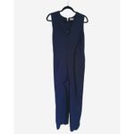 Everlane Structured Cotton V-Neck Jumpsuit Size 8 Navy Blue Career Academia Work Photo 2