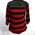 No Boundaries Y2K Gilmore Girls Aesthetic Black Red Striped Cardigan Cami Attached Undershirt Photo 2