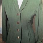 St. John Collection Santana Knit Jacket Blazer Dark Green Gold Buttons Size 4 Photo 0