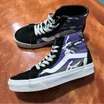 Vans Sk8 Hi Pop Camo Black Purple Gray Suede Shoes Photo 0
