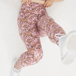 Aerie  Chill. Play. Move. High Waisted Floral Purple Orange Blue Legging Sz Small Photo 0