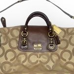 Coach Op Art Large Sabrina H0826-12943 Khaki Sateen/Leather Satchel Bag Photo 0