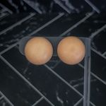 Vintage Clip On Earrings Light Shade of Tan Domed Circle 7/8" Retro Photo 2