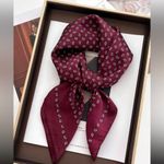Anthropologie Burgundy Wine Silk Satin Square Bandana Bag Scarf 27x27 New! Photo 1