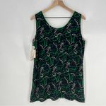 Peter Nygard  Silk Green Navy Sleeveless Scribble Printed Women's Tank Top‎ 12 Photo 6