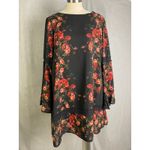 Taylor & Sage NWT Dark Floral Bell Sleeve Dress Whimsygoth Fairycore L Photo 6