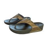FitFlop  Lulu Superglitz Toe Post Sandals Womens Size 7 Gold Glitter Flip Flops Photo 1