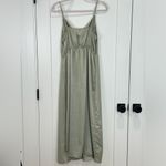 American Eagle  Outfitters Midi Dress Satin Cowl Neck Slit Sage Green Large Photo 3