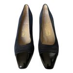 Salvatore Ferragamo Vintage  Leather/Patent Pumps Dark Blue Navy black Size 8 AAA Photo 6