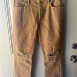 frame denim Frame Le Original High Waist Slim Straight Leg Crop Jeans Distressed Sand Tan 32 Photo 1