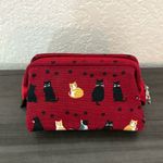 Deep Red Kitty Cat Cosmetic Travel Bag Photo 3