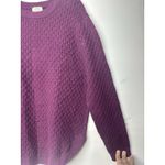 st. john's bay  sweater women's large petite Crewneck Purple Cable Knit NWT Photo 3