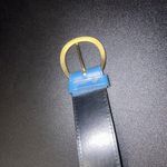 Blue Faux Leather Gold Photo 5