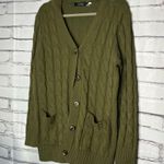 Zesica Olive Green V‑Neck Button‑Up Cardigan L Lightweight Cozy Everyday Layer Size L Photo 7