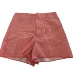 ZARA  Shorts Womens Small Red White Gingham Check Cotton Blend High Rise‎ Summer Photo 0